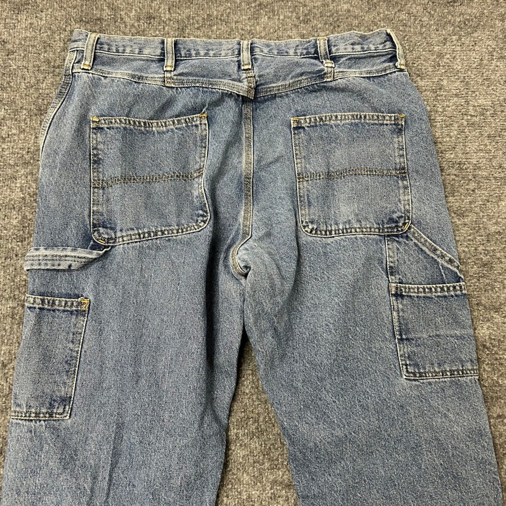 Blue Flavor Carpenter Jeans Mens Size 36x30 Blue Denim Relaxed Straight Workwear